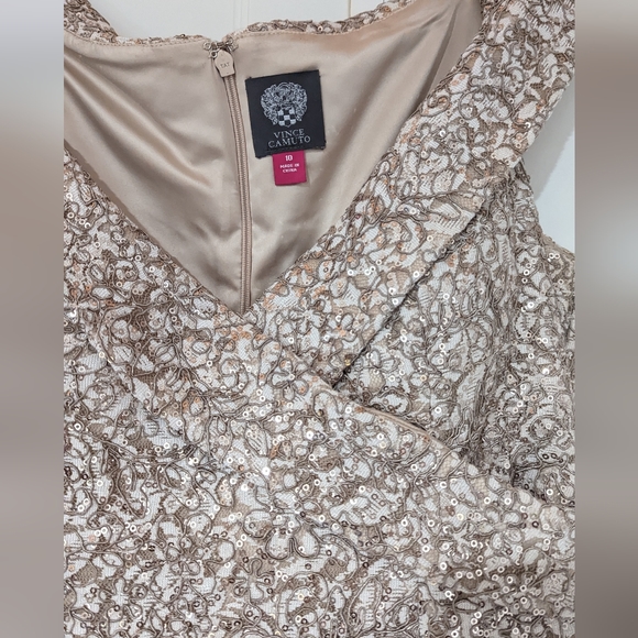 Vince Camuto Off the Shoulder Sequin & Lace Gown, Worn Only Once - 10 - Picture 4 of 7